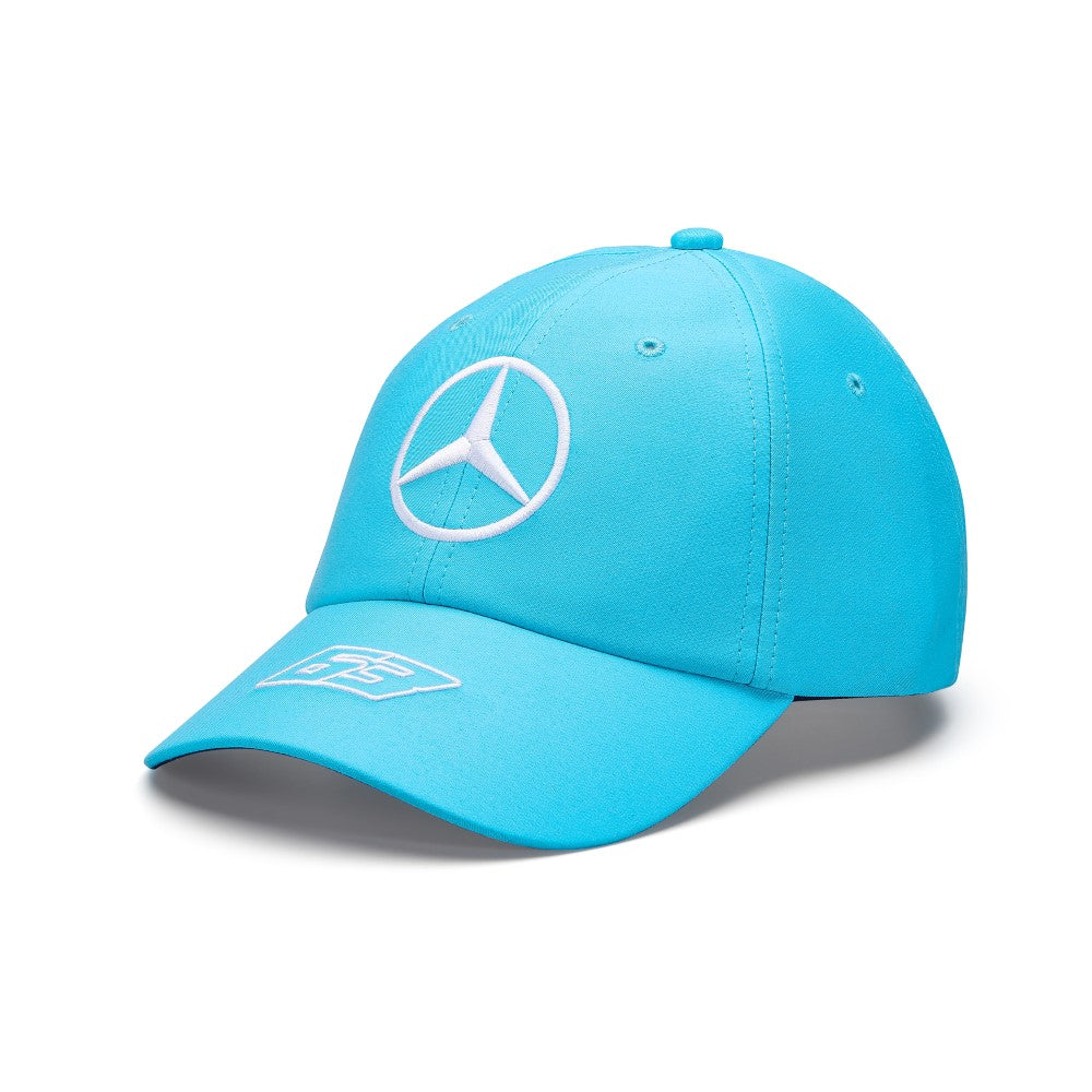 Mercedes AMG Petronas F1 Team Retro Corduroy Hat - Blue Adjustable Unisex Cap